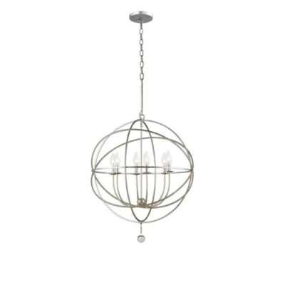 Crystorama 9226-0S Solaris 6 Light 23'' Wide Taper Candle Globe Chandelier