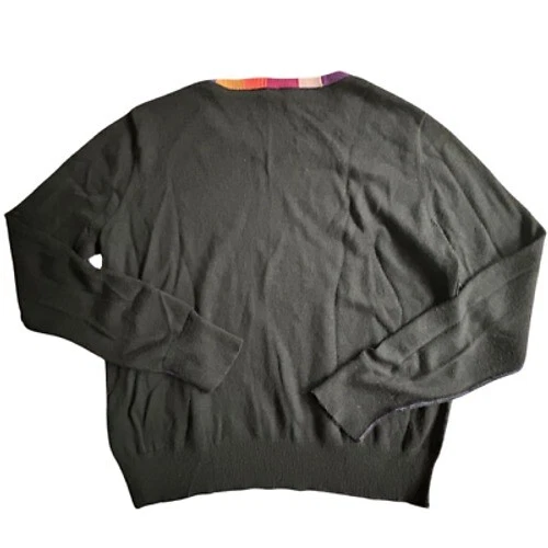 ESPLÉNDIDO X MARGHERITA Missoni $168 Suéter Negro Mezcla Cachemira Cuello Arco Iris MED Foto 2 de 4