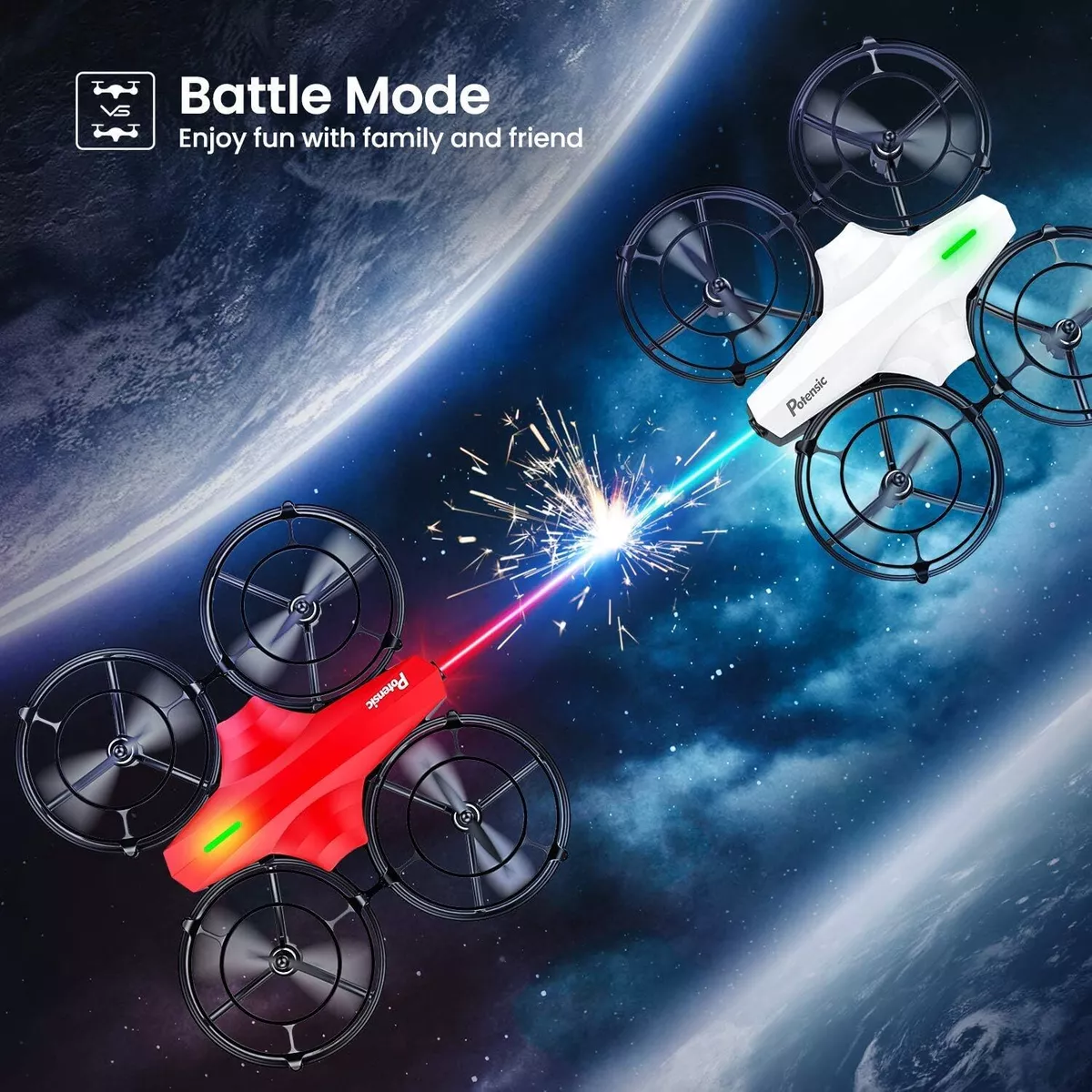 Potensic P7 Mini Drones with RC Battle Mode 720P HD FPV Camera