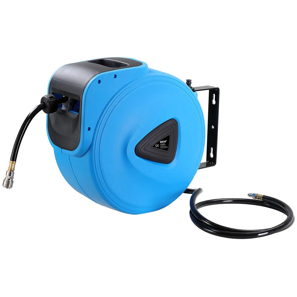 Avvolgitubo Aria Compressa con Tubo 30 Mt Attacco 1/4 Fissaggio a Parete Muro - Immagine 3 di 4