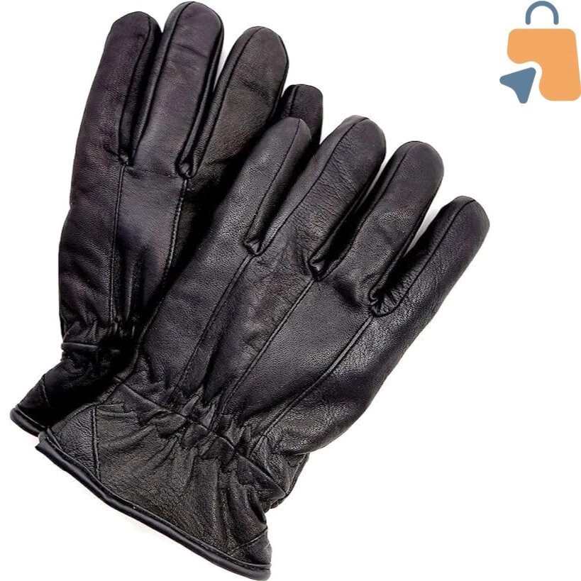 Genuine Leather Winter Gloves for Men - Windproof & Insulated for Cold Weather