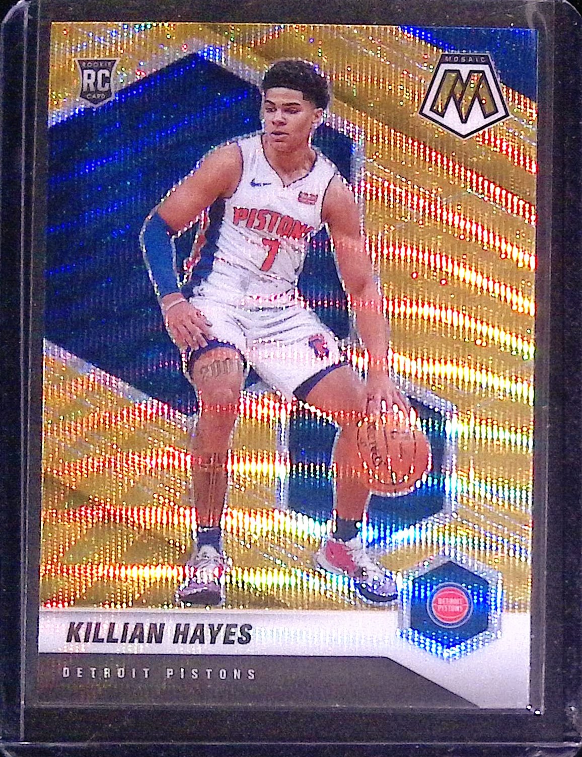 2020-21 Panini Mosaic #222 Killian Hayes Mosaic Gold Wave