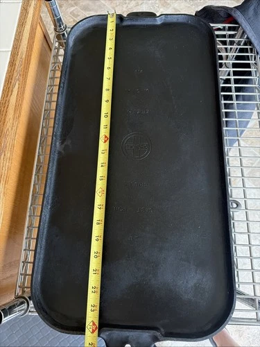 Vintage Griswold No 10 Cast Iron Griddle Erie PA Large Block Logo Antique
