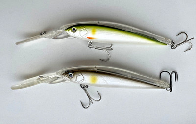 2x Nories Kuwase D104SP Discontinued Angelköder Wobbler Set