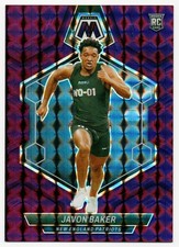 2024 PANINI MOSAIC JAVON BAKER RC PURPLE MOSAIC PRIZM #33/49  new england