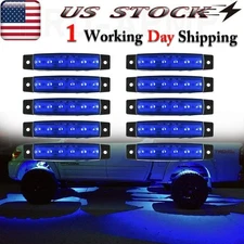 10x Blue LED Rock Light For JEEP Offroad UTV Truck Bed Under Body Fog Lights 12V