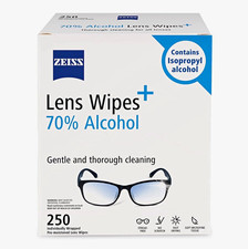 ZEISS Lens Wipes 70 Alcohol Streak-Free Individually Wrapped 250 Count