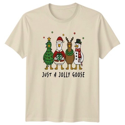 Just A Jolly Goose Weihnachten Urlaub Tiere Herren T-Shirt Damen Tee
