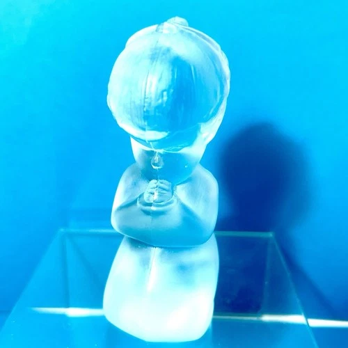 Vintage FENTON Handmade Praying  Girl Blue Glass Figurine 3.75” H
