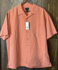 Hawaiian CUBAVERA STYLE Mens Orange Textured ...