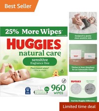 Natural Care Sensitive Baby Wipes, Unscented, Hypoallergenic, 99 Purified Wa...