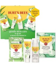 Burt's Bees Gentle Skin Care To-go Set Cleanser Towelettes Lotion Mask Travel