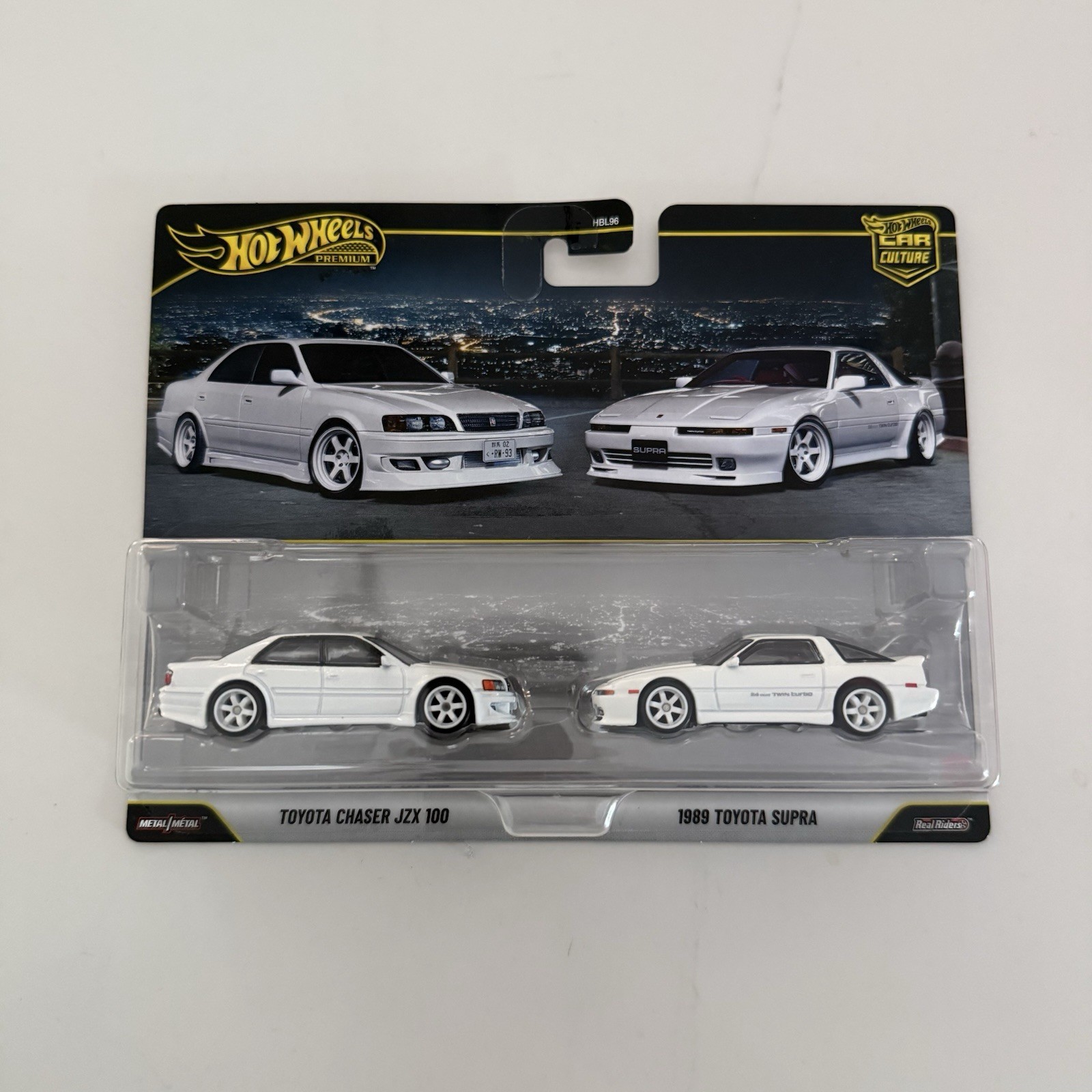 Hot Wheels 2-Pack Toyota Chaser JZX 100 + 1989 Toyota Supra Car Culture Premium