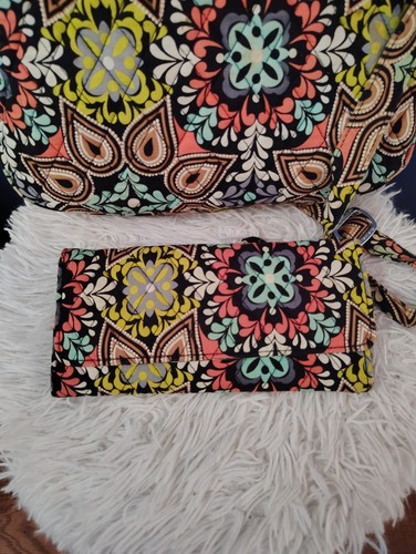 Vera Bradley Retired SIERRA Double Zipper Crossbody Shoulder Bag Purse Wallet - Picture 2 of 12