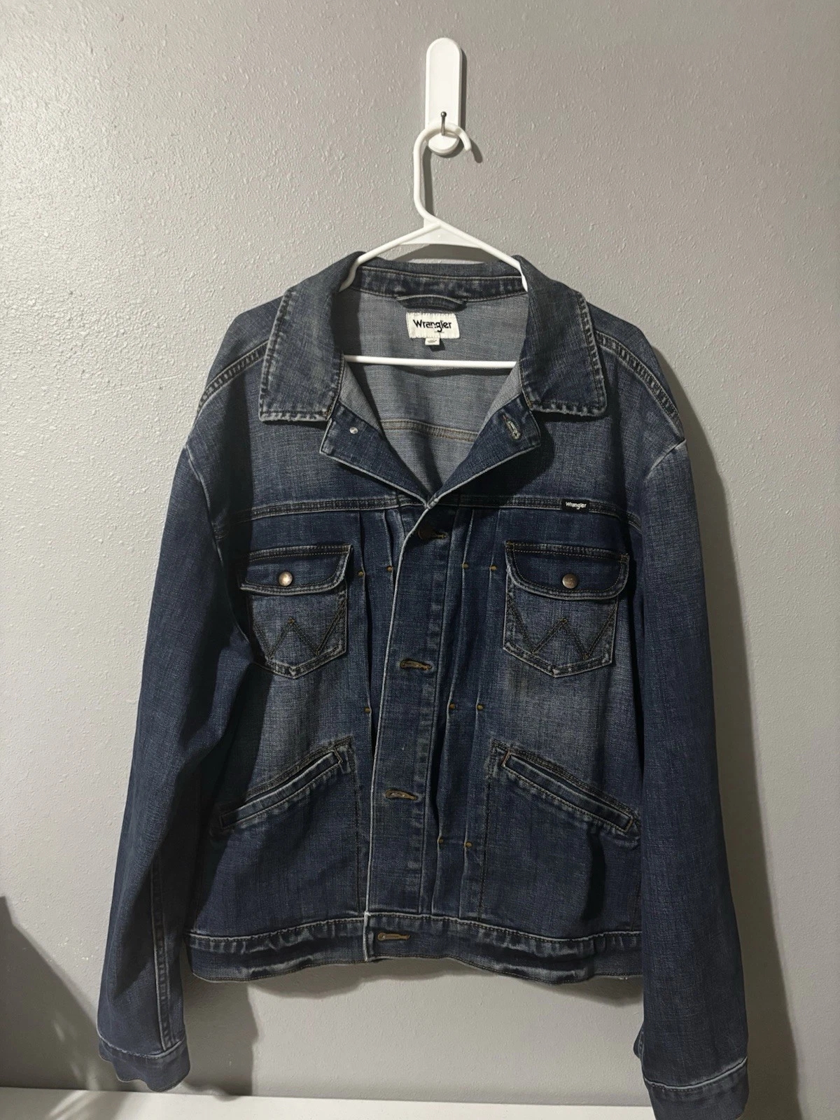 Wrangler Chore Jacket Denim Jacket Xl Men’s Trucker Jacket EUC