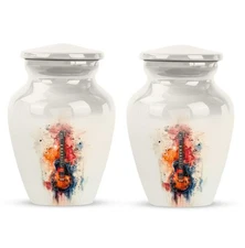 Musical Guitar Cremation Urn 3Inch Set Of 2 for Human Ashes Decorative Keepsake