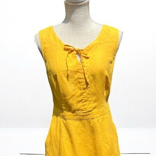 🌻Boden Rae gelbes minimalistisches Leinen-Sommerkleid US-Größe 6 (UK-Größe 10) - Bild 3 von 12