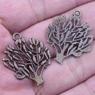 DIY Tree of Life Plant Charm Pendants 28x24mm Hollow Crafts Jewelry Supplies