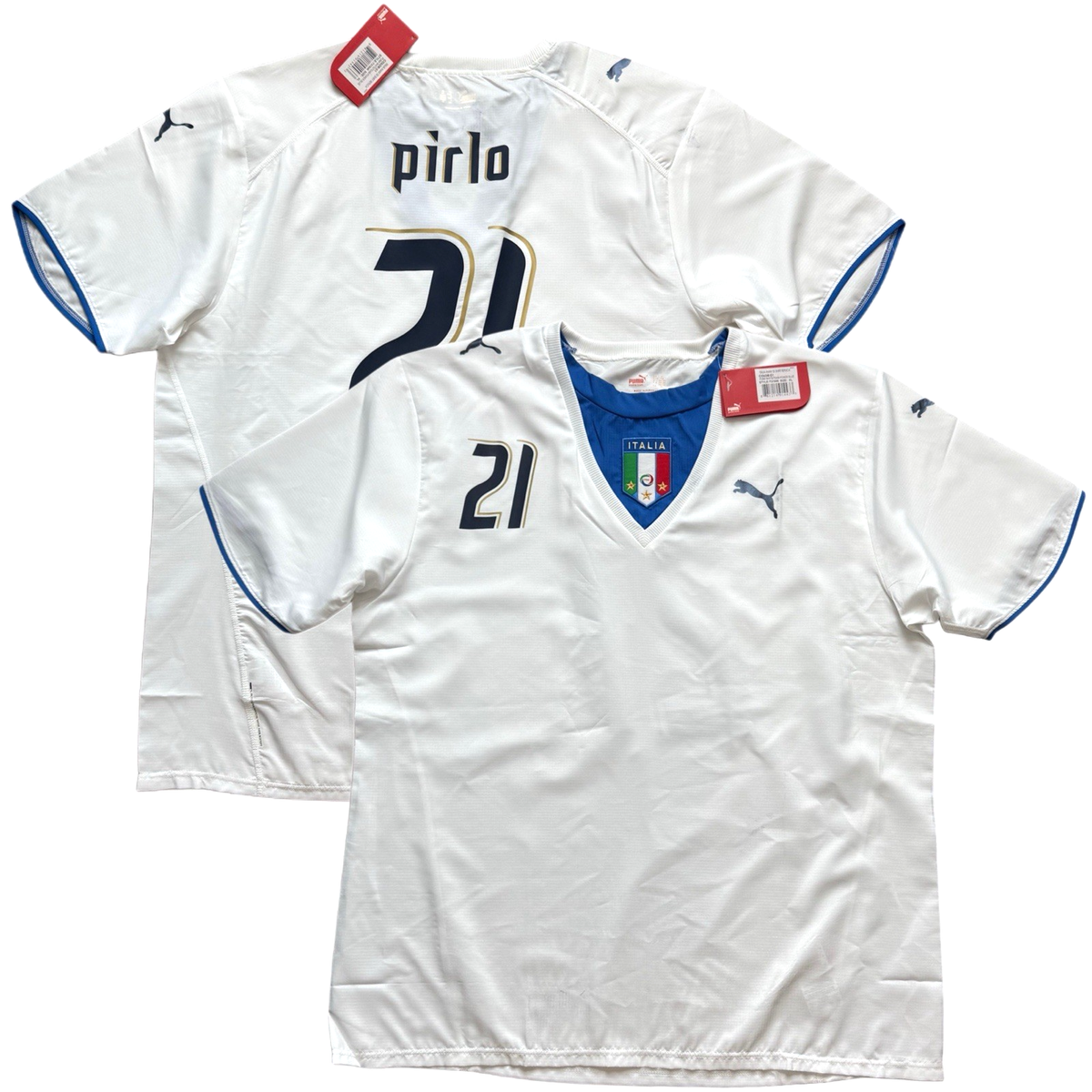 イタリア代表 PUMA ピルロ 21 XL ドイツW杯モデル 2006 Italy Away Jersey #21 Pirlo XL PUMA World Cup Winner NEW