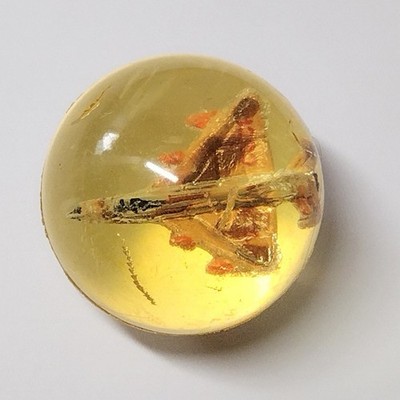 Clear Bouncy Ball With Airplane Military Fighter Jet 1.5'' Toy *Deep Scratches*