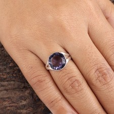 Iolite Gemstone 925 Sterling Silver Jewelry Pretty Ring Anniversary Gift For Her