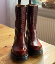 Dr.Martens Rejena Croc High Mocha Brown Gr. 41 Neuwertig Top!