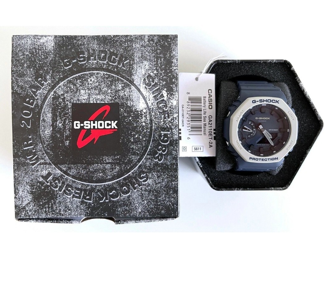 Casio G-Shock GA-2110ET-2A Blue Digital Carbon Core Guard Mens 