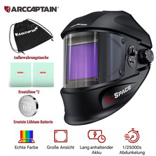 ARCCAPTAIN 100x93mm Gro&szlig;es Sichtfeld Automatik Schwei&szlig;helm Optik 1/1/1/1 Top neu