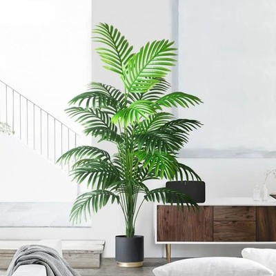 90-120cm Large Artificial Palm Tree Tropical Fake Plants Green Plastic Palm Leaf