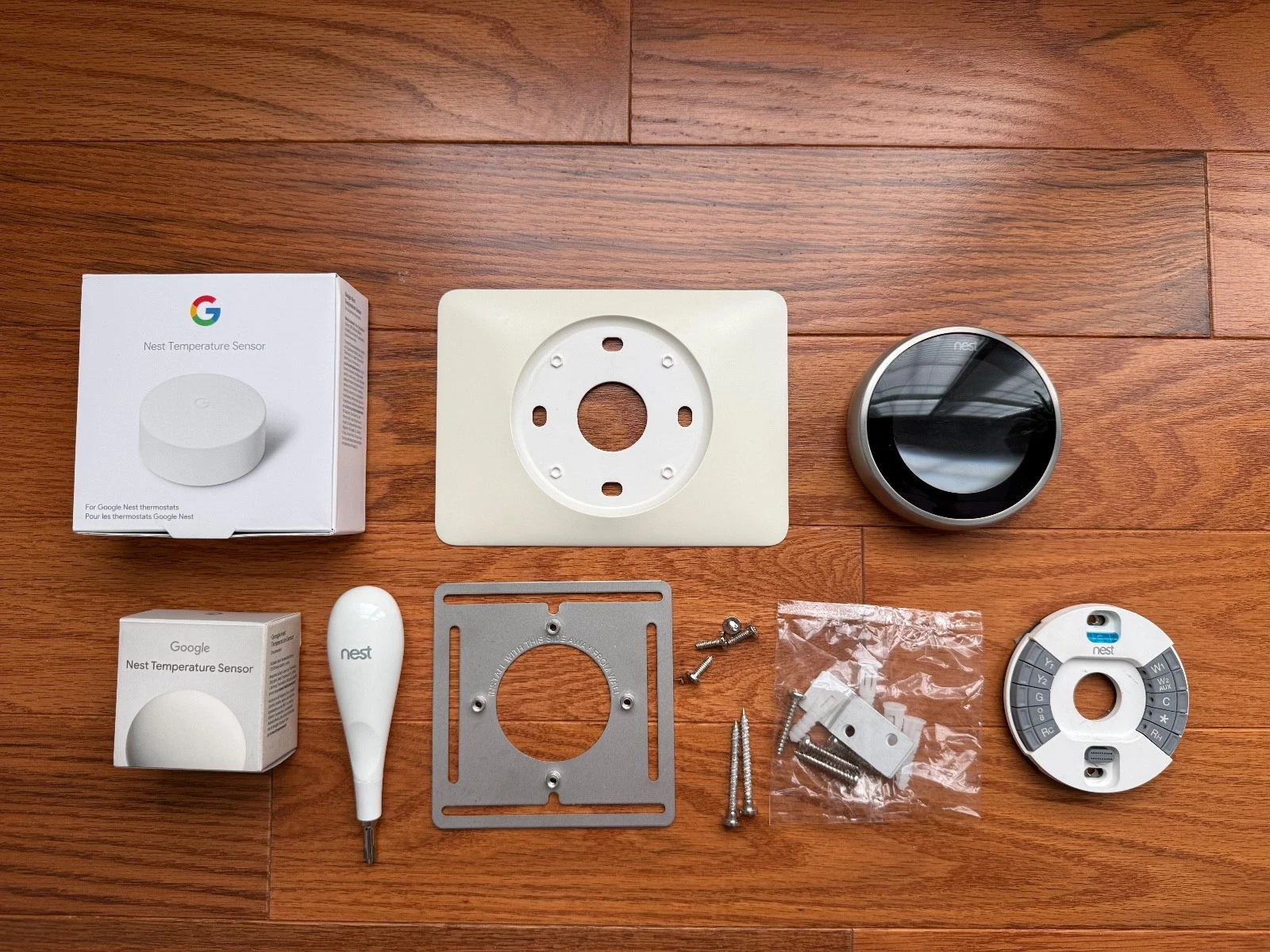 Google Nest 3rd Gen Smart Learning Thermostat + 2 Temperature Sensors