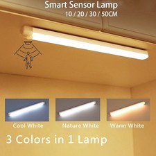 LED PIR Motion Sensor Wireless USB Rechargeable Cabinet Closet Strip Light
