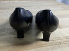 Vintage 90s Prevata Black Leather Fabric Kitten Heel Pumps Size 8C — photo 4