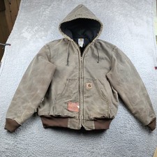 Vintage Carhartt Jacket Mens L Chestnut J68 CHT Active Lined Distressed Hooded