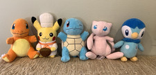 Pok mon Stuffed Plush Lot of Chef Pikachu, Mew, Squirtle, Charmander Piplup