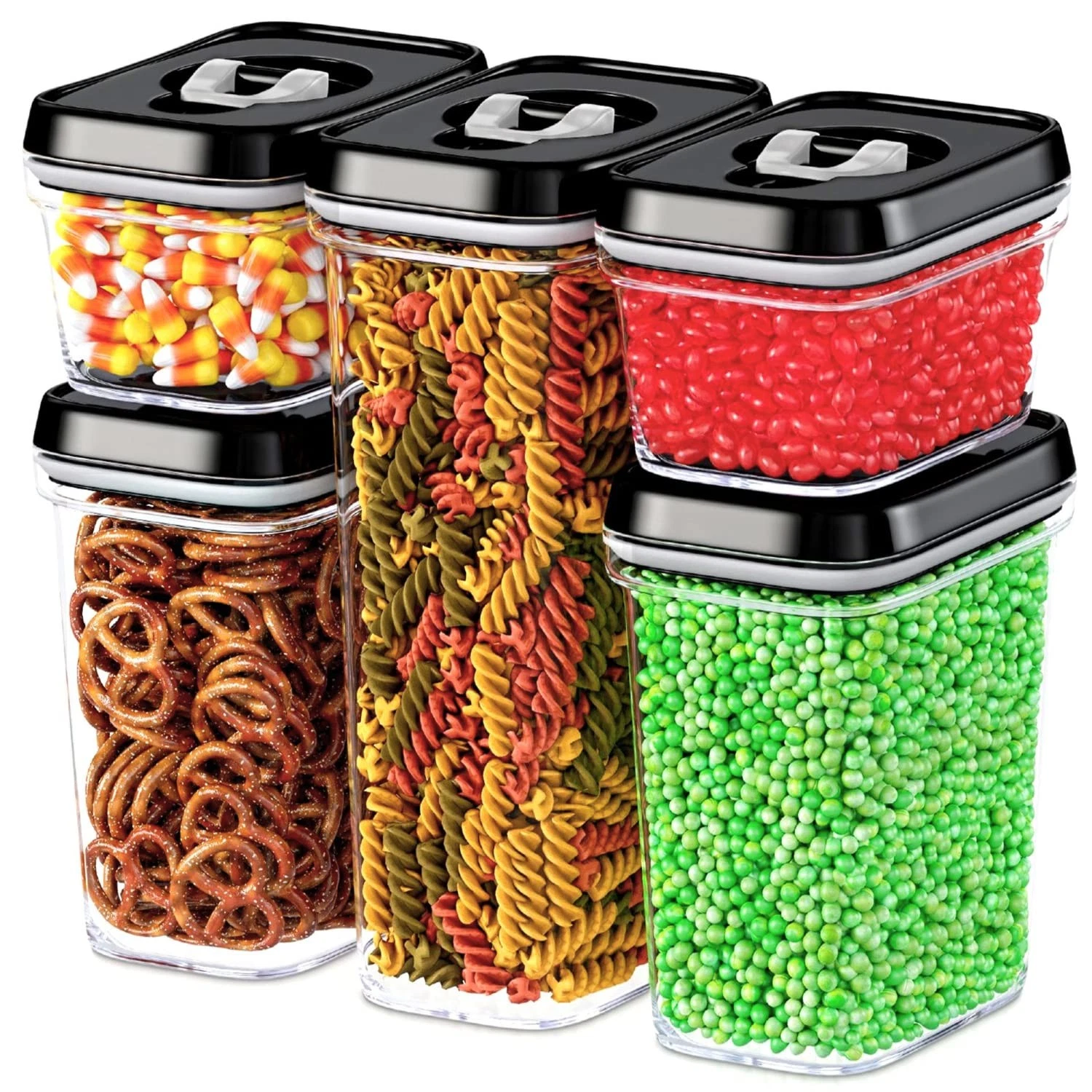 Airtight Food Storage Containers with Lids - 5 Piece Set - Kitchen Food Conta...