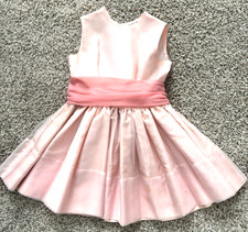 VTG 1940s Handmade Pink Toddler Dress Baby Girl Chiffon Layer Bow Sz 3/4 Party
