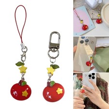 Lovely Apples Beaded Phone Strap Symbolizing Good Fortune and Happiness