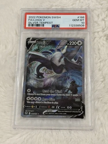 2022 Pokemon SWSH Silver Tempest Lugia V #186/195 PSA 10 GEM MINT