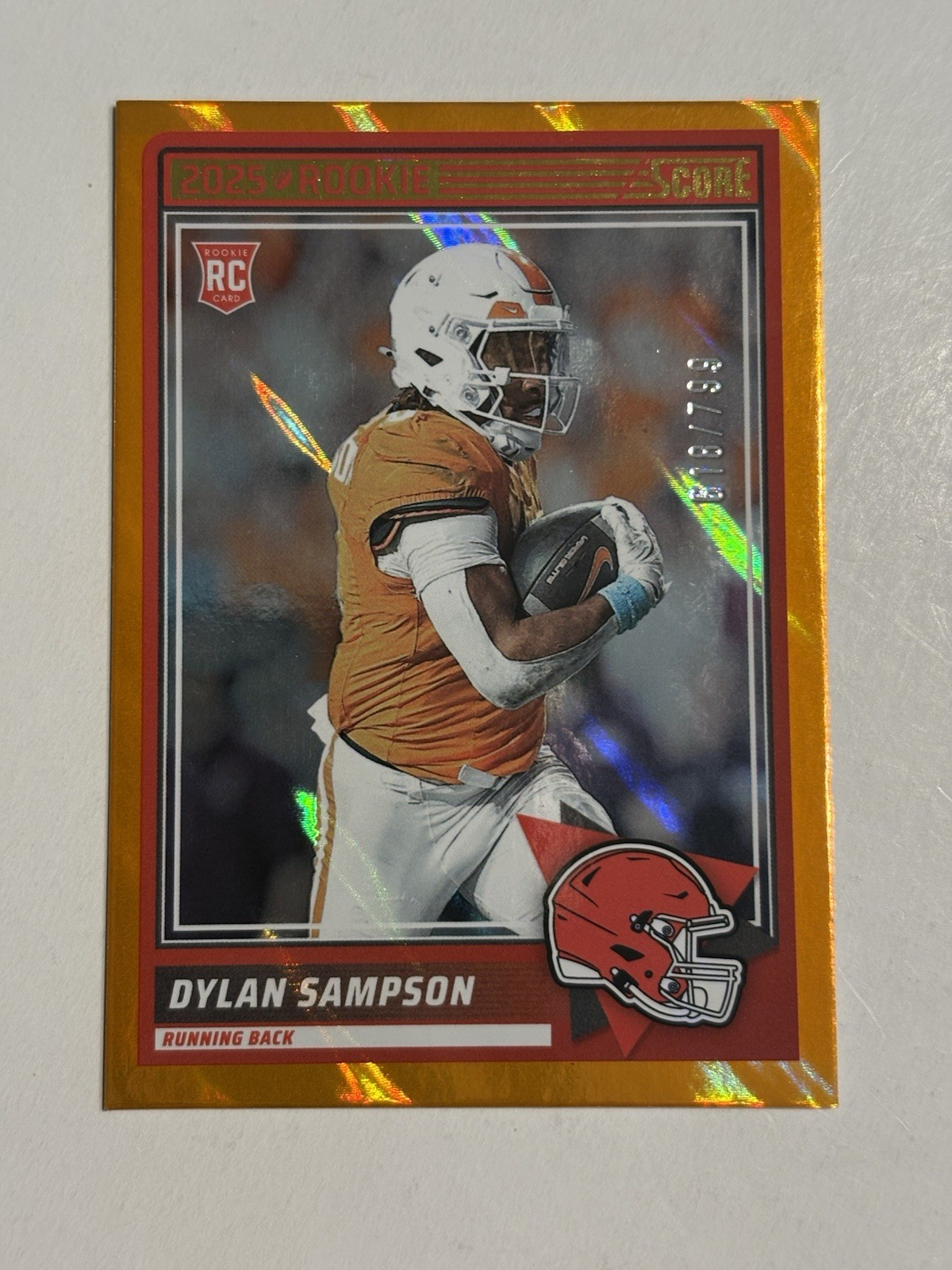 2025 Score - Dylan Sampson RC #52 Lava /799 Color Match Cleveland Browns RB