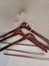 VTG Nordstrom Classy Wood Hangers Lot Of 3 Suit  Pant Hangers Old Money