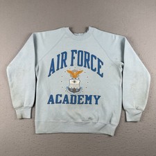 Vtg 80s Air Force Academy Sweatshirt Men  s Large Blue Raglan Crew Neck USAF