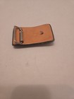 Vintage Zuni Sun Face Leather Southwestern Brown Turquoise Belt Buckle — photo 4