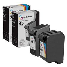 Reman Ink Replacements for HP 45 & 78 (1 Blk, 1 Color, 2-Pk)