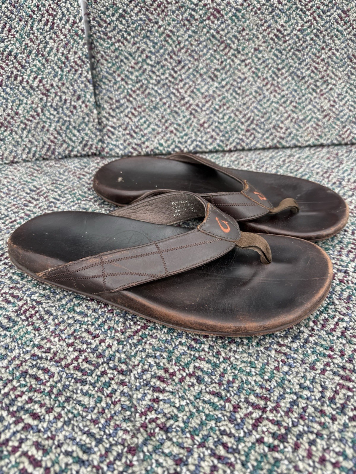 Olukai Hokulea Kia Mens Flip Flop Sandals Dark Wood Size 10.5