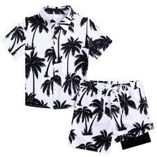 Hawaiian Outfit for Boys 5-6 Years Summer Beach Outfit 2 Pieces Shirts and Sw...