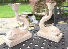 WEDGWOOD PRESTIGE ETRURIA/BARLASTON FIGURAL MYTHOLOGICAL DOLPHIN CANDLESTICK,10