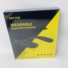 NWT ROHS EBS-908 WEARABLE/PORTABLE AROUND THE NECK BLUETOOTH SPEAKER BLACK