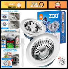 Stainless Steel Kitchen Sink Drain Strainer  Stopper - Anti-Clogging Plug, Fits
