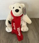 Vintage Coca Cola Coke Polar Bear Red Scarf Bean Bag Plush Collectible 1998
