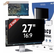 Perlu 27" Privacy Filter 2 Pack for Universal Computer Screens Black